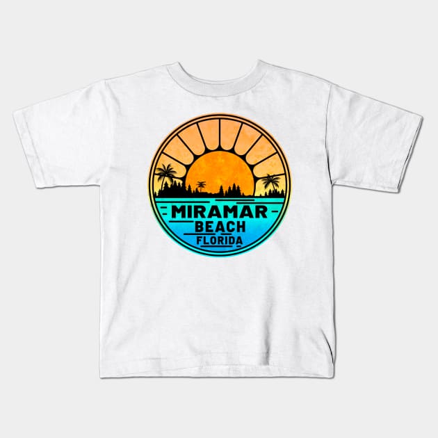 Miramar Beach Florida Palms Panhandle Emerald Coast Kids T-Shirt by TravelTime
